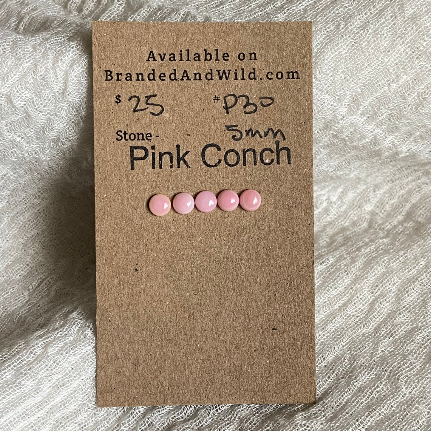 Pink Conch Cabochon - P30 E9757695-C0CC-42B3-9745-23B3DF94BB0E Brandedandwild.com