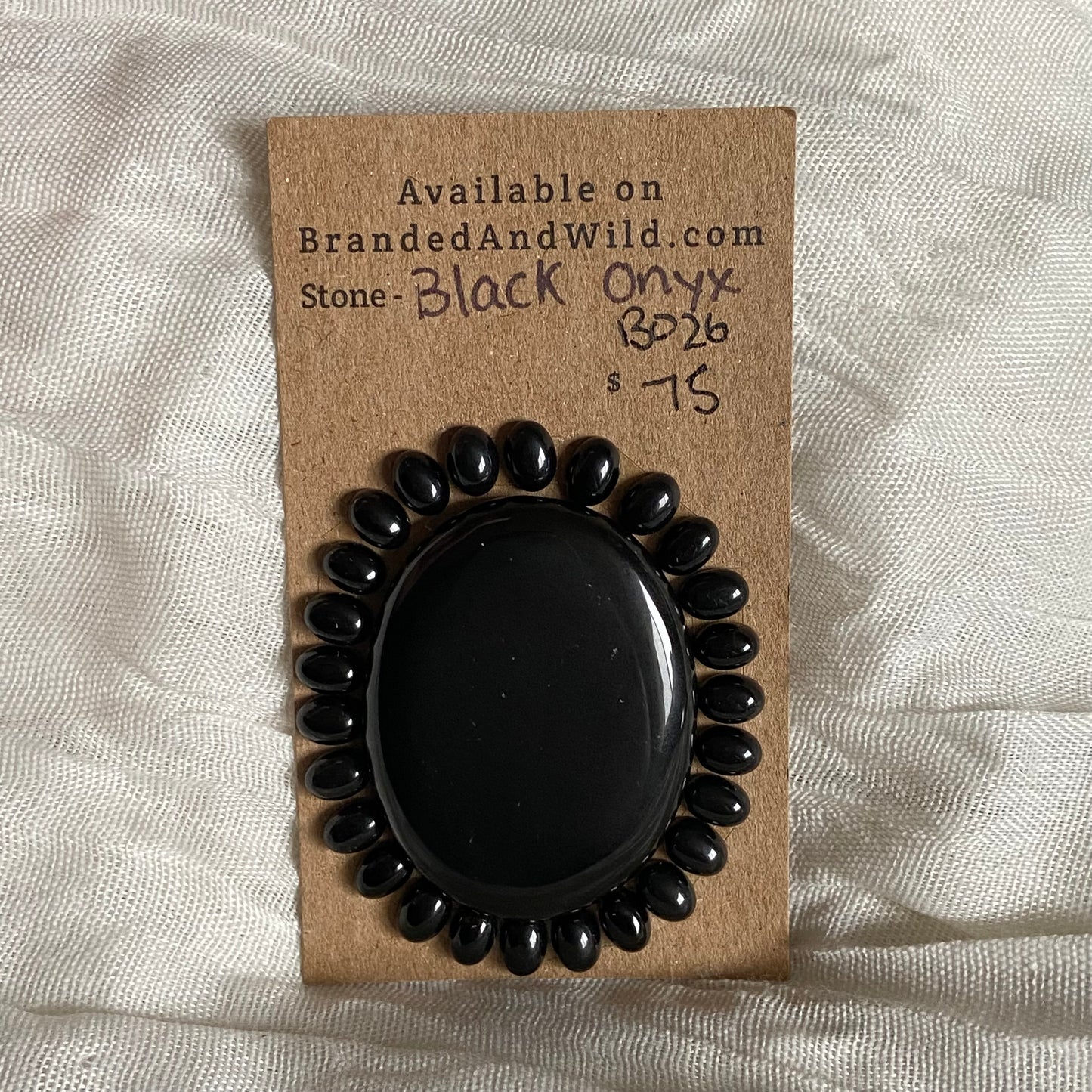 Black Onyx - Cabochon - B026 E9890D17-8E25-4ABD-8A4C-324299F2D385 Brandedandwild.com