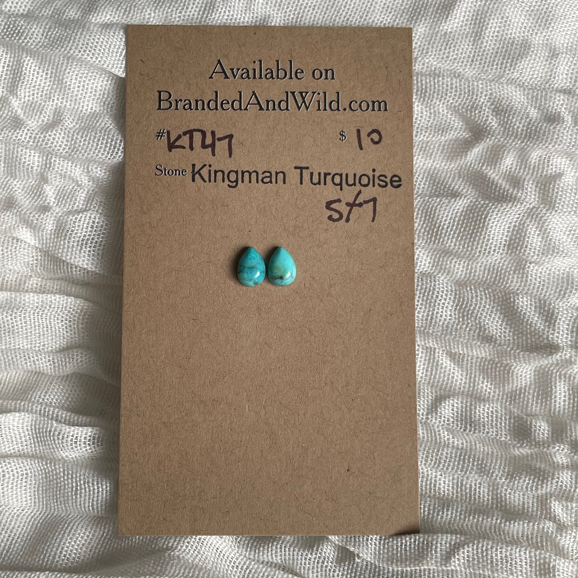 Kingman Turquoise Cabochon - KT47 E9A7083C-3139-4D5C-8705-D493D69965AC Brandedandwild.com