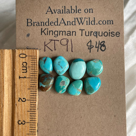 Kingman Turquoise Cabochon - KT91 E9F78C82-15E0-41E3-AB04-EB73302DDF44 Brandedandwild.com