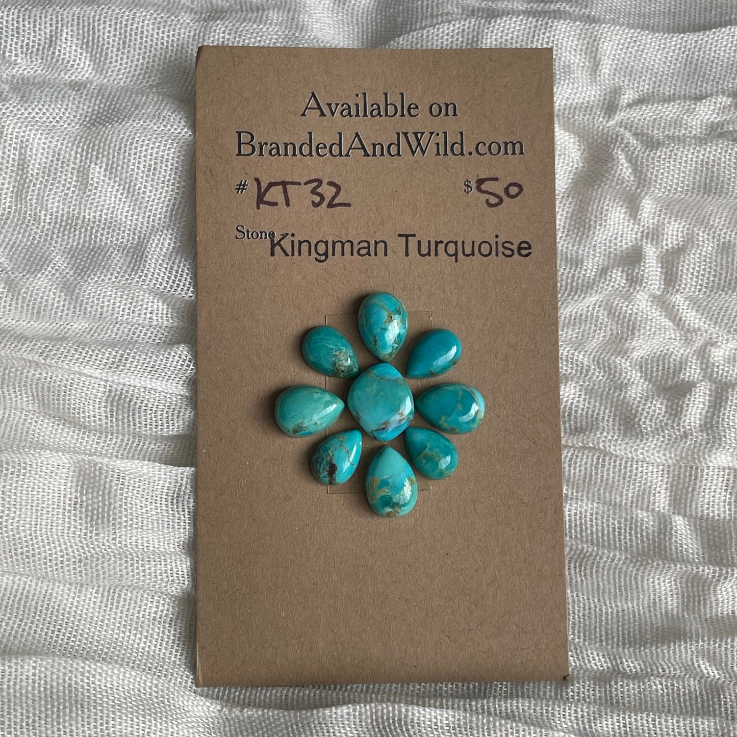 Kingman Turquoise Cabochon - KT32 E9FCF3B8-DDF9-464C-BA2E-2FD3465F93A4 Brandedandwild.com