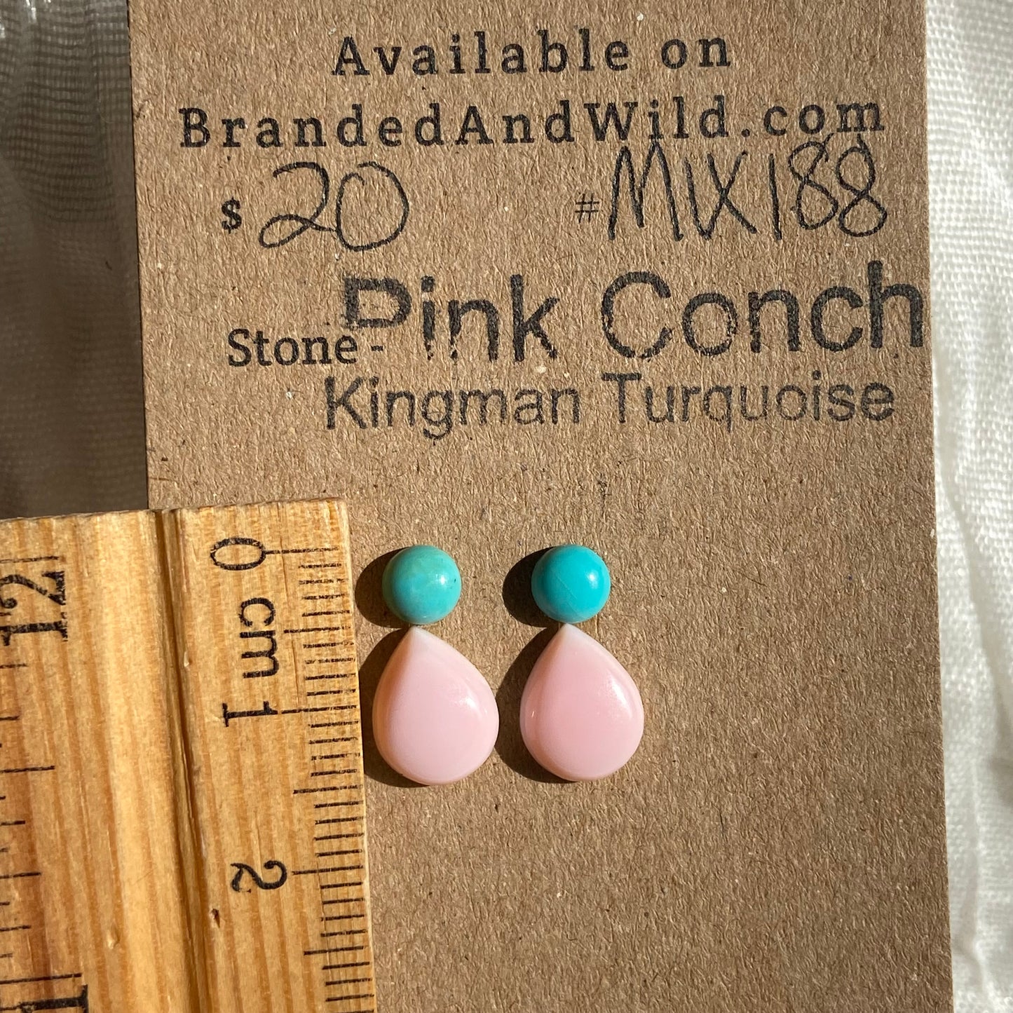 Pink Conch / Kingman Turquoise Cabochon - MIX188 EA178E8E-B4DB-4913-AF82-C2EE80D6E71A Brandedandwild.com