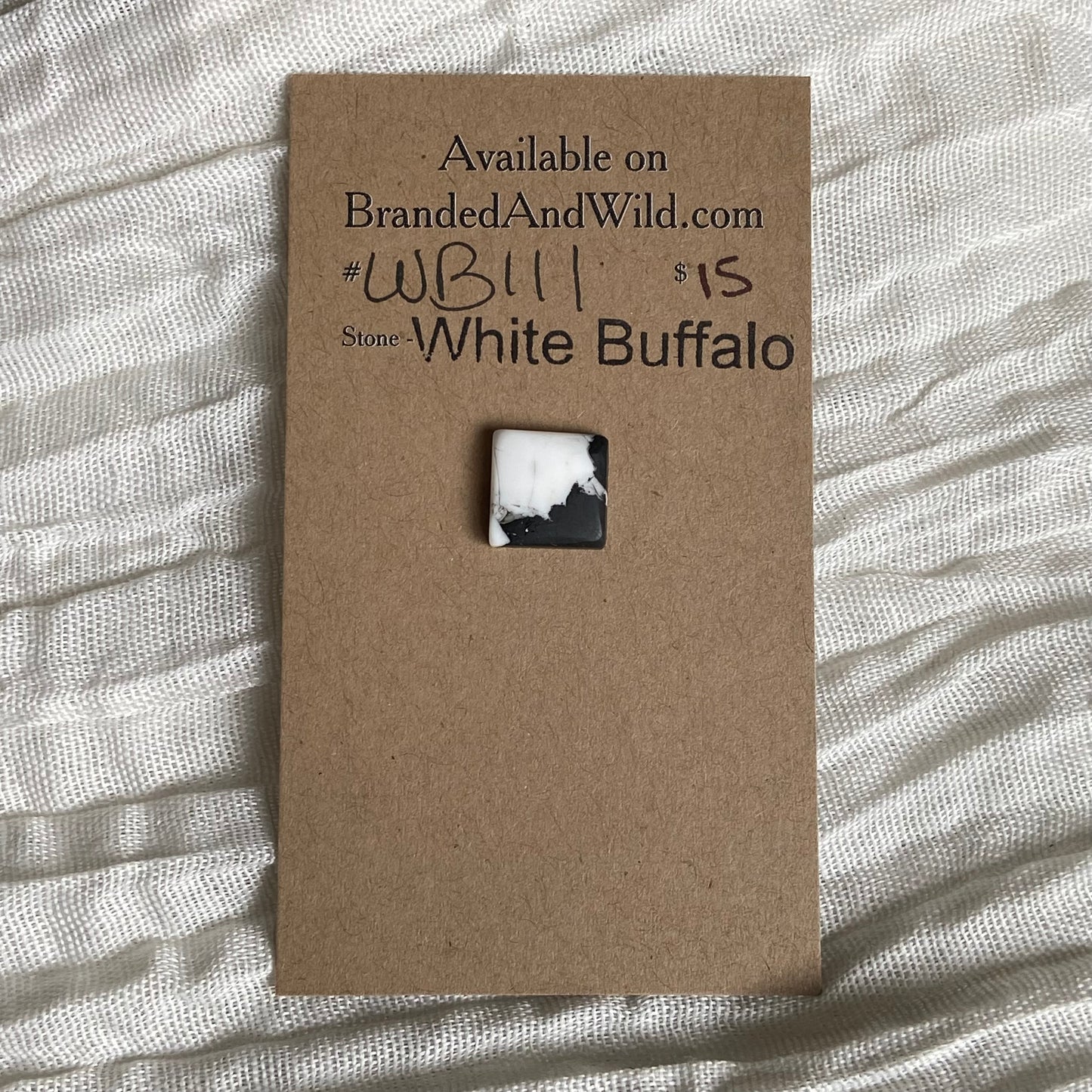 White Buffalo Cabochon - WB111 EA6900B6-55A2-48C6-82D3-F0E076790B5A Brandedandwild.com