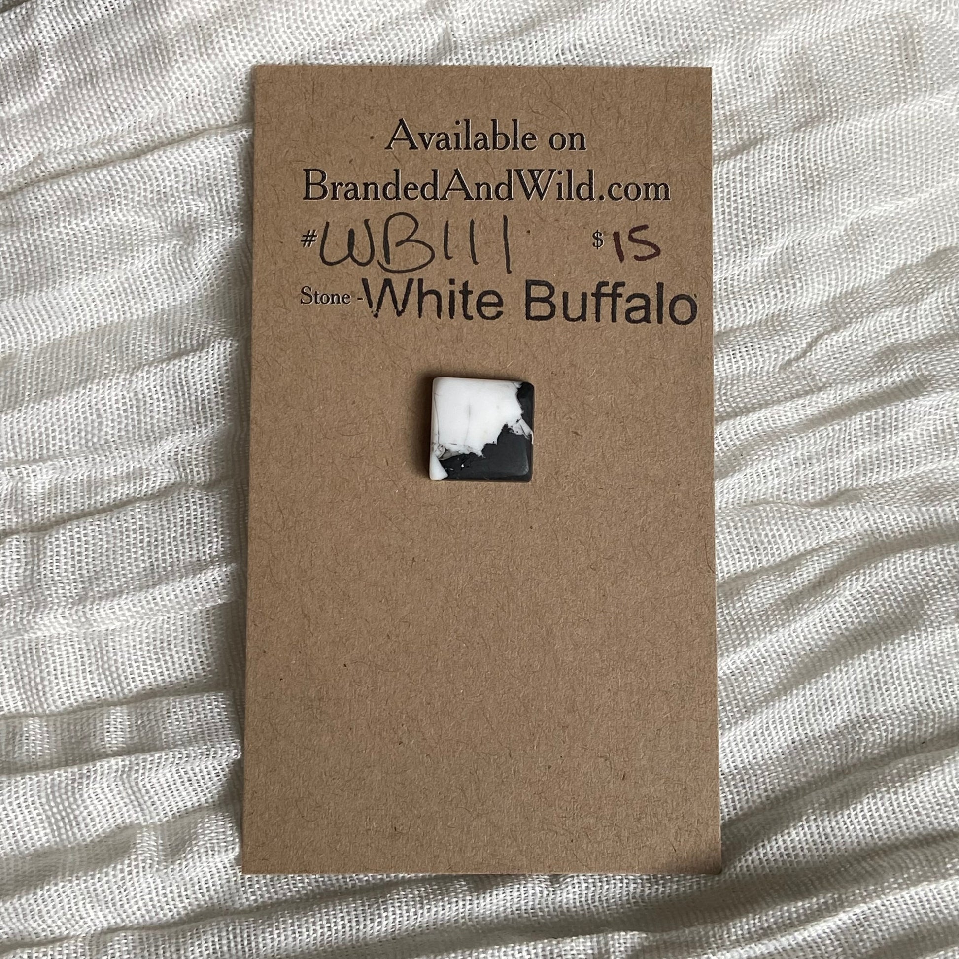 White Buffalo Cabochon - WB111 EA6900B6-55A2-48C6-82D3-F0E076790B5A Brandedandwild.com