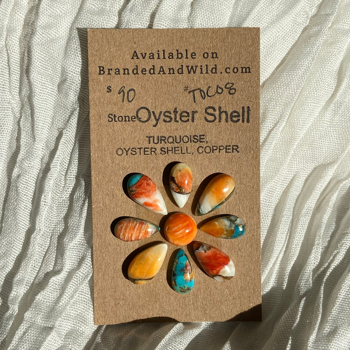 Turquoise, Oystershell, Copper Cabochon - TOC08 EA7E6E08-E075-42FC-9EEF-A2135D8B9FEB Brandedandwild.com