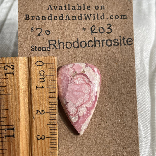 Rhodochrosite Cabochon - R03 EA9B80F6-75BE-49A8-8E60-3FAB596C3236 Brandedandwild.com