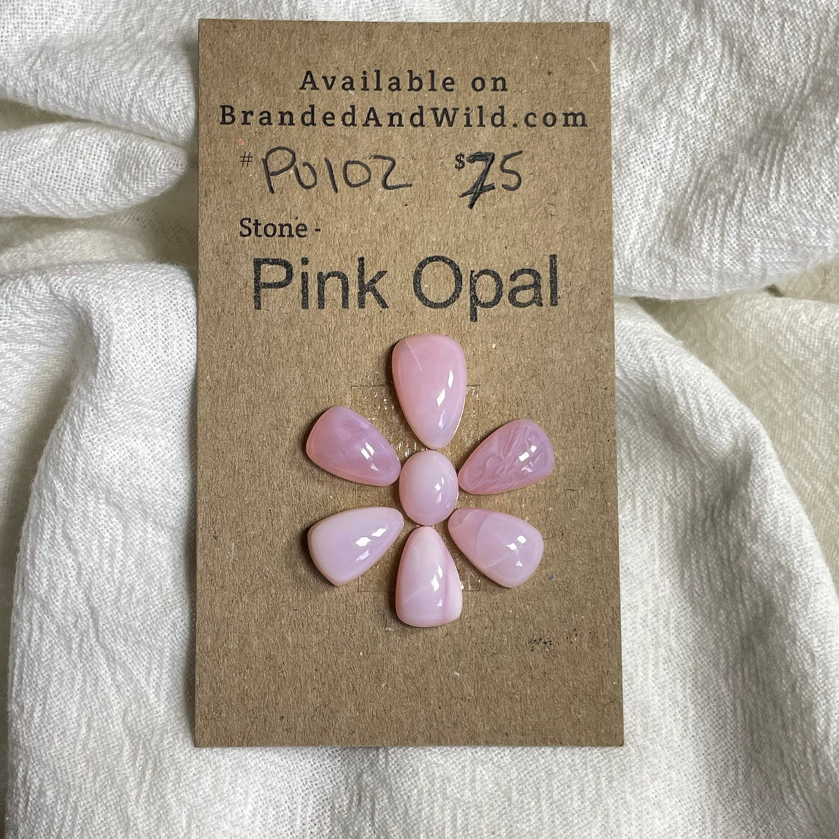Pink Opal Cabochon - PO102 EACC2C8F-310B-41E5-B1BD-1E2BA40D5342 Brandedandwild.com