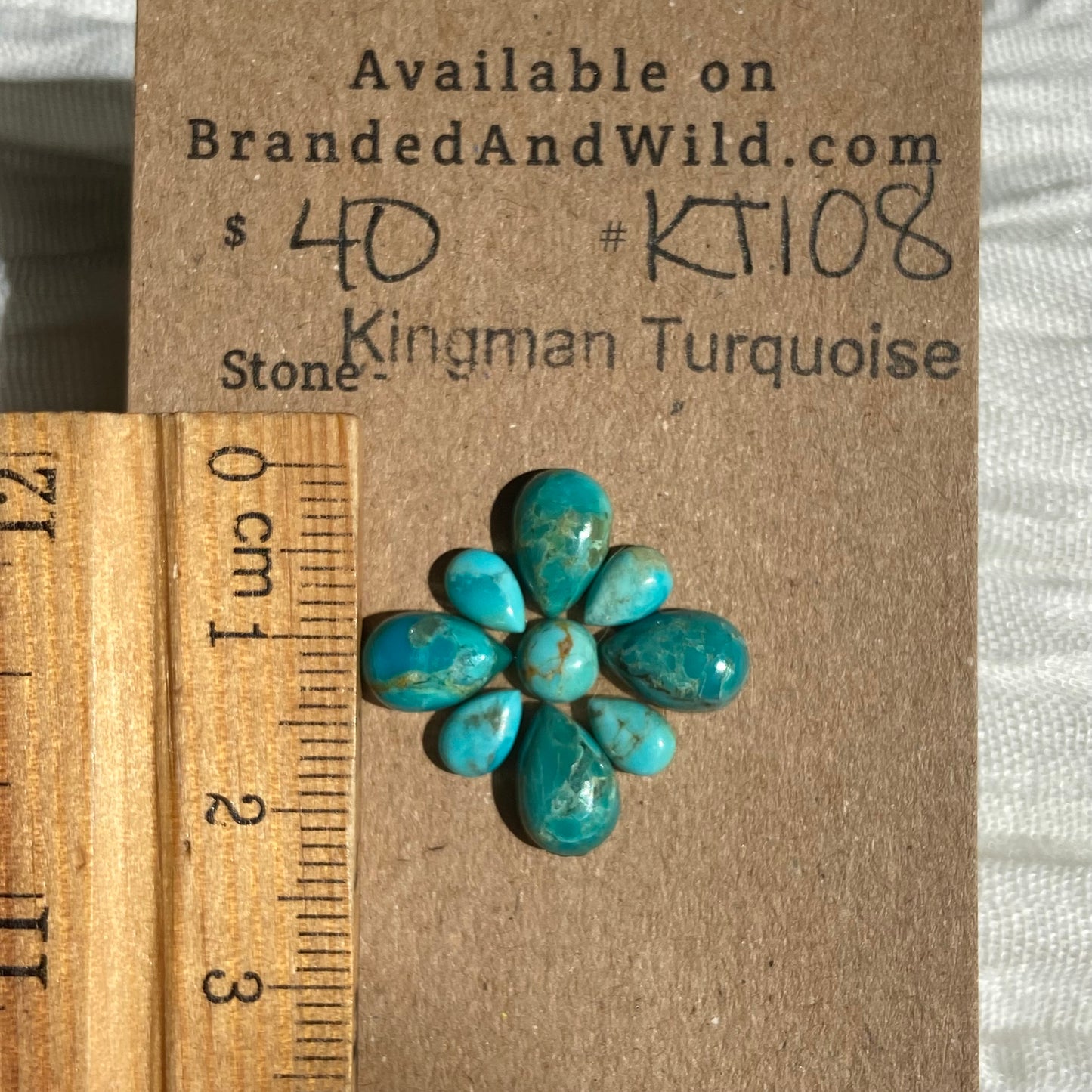 Kingman Turquoise Cabochon - KT108 EAFBCDC1-9222-4DCB-84D2-58BD29797A57 Brandedandwild.com