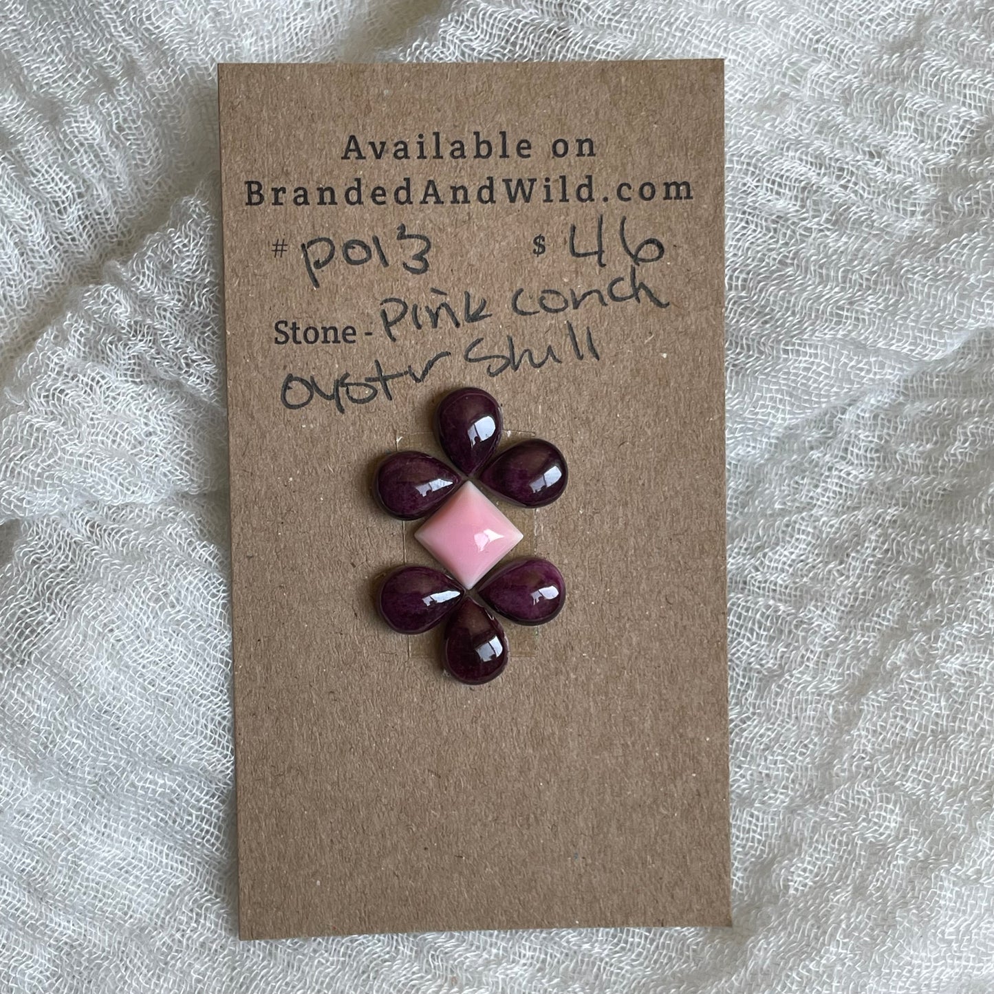 Pink Conch / Oyster Shell Cabochon - P013