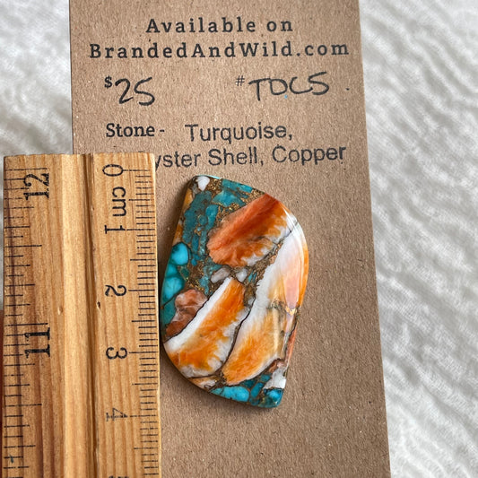 Turquoise, Oystershell, Copper Cabochon - TOC5 EB8FA8B4-EB2C-49DE-95DA-3EBD5D075D74 Brandedandwild.com