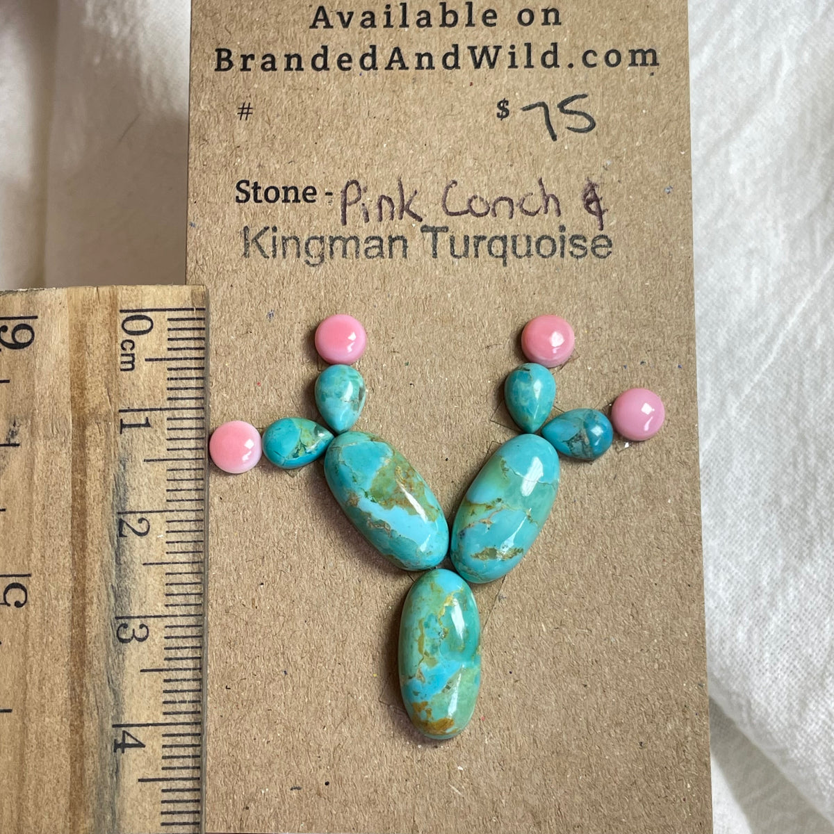 Pink Conch / Kingman Turquoise Cabochon - PK72 EBA60DE7-6D79-428E-820A-445A0CAAE730 Brandedandwild.com