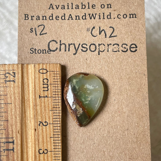 Chrysoprase Cabochon - Ch2 EC3D518F-80A8-4EC1-835F-E4D7762028DD Brandedandwild.com