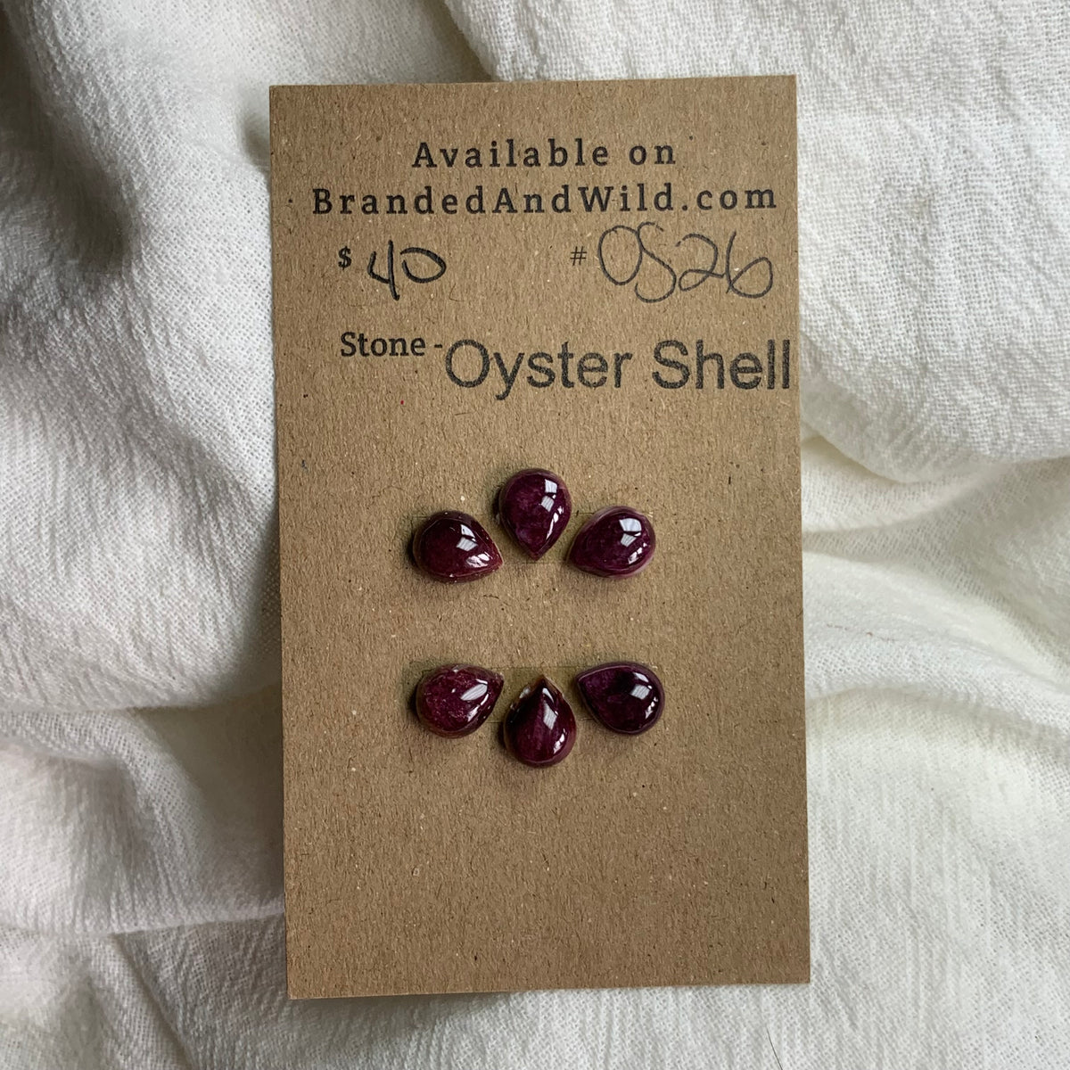 Oyster Shell Cabochon - OS26 ECDB7358-8FE8-4C87-B547-605F0BDD1639 Brandedandwild.com