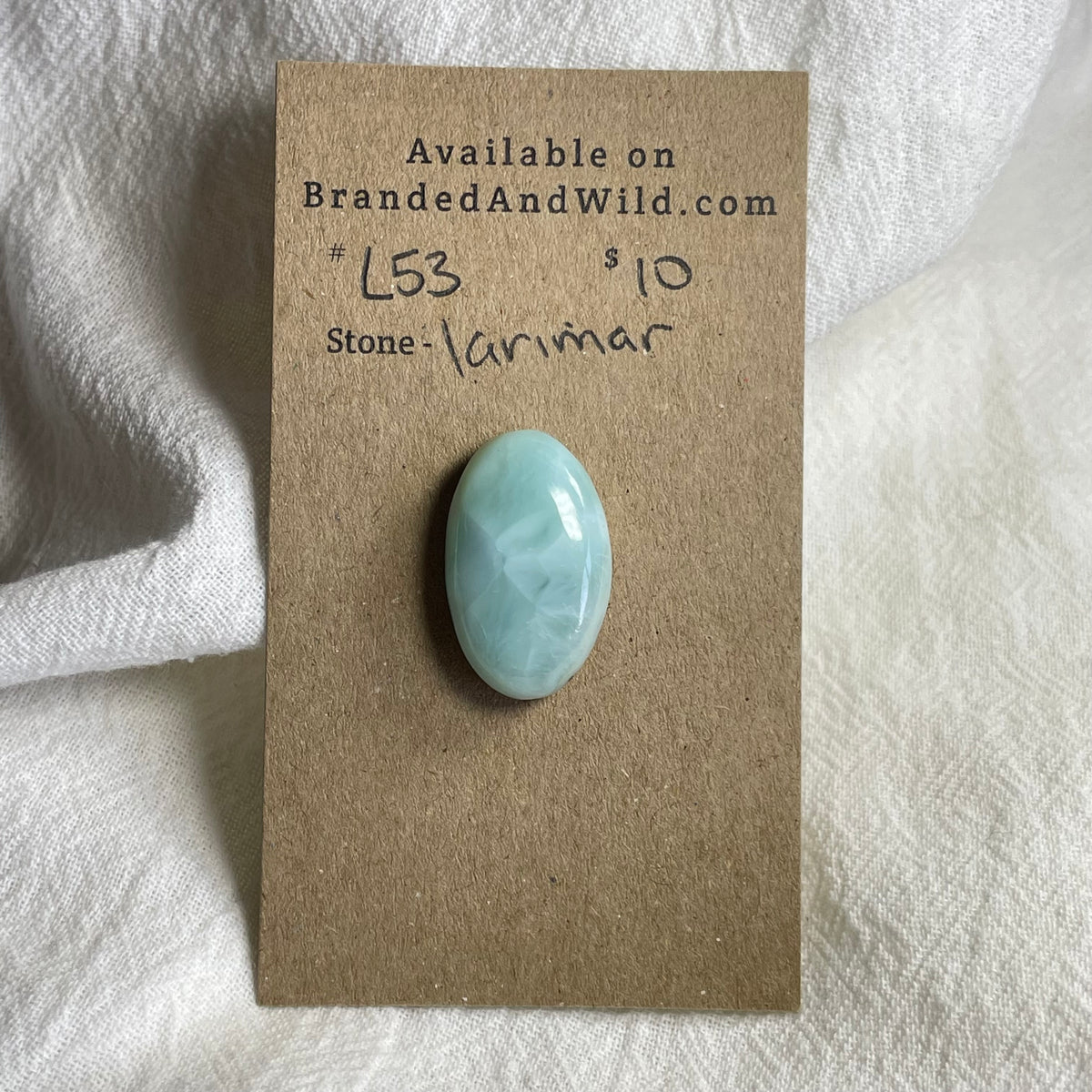 Larimar Cabochon - L53 ECEFD270-49AE-4431-AA97-9FF3B4A4ECBB Brandedandwild.com