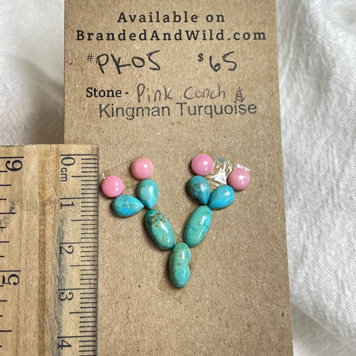 Pink Conch / Kingman Turquoise Cabochon - PK05 ECF688EB-8041-460D-A64F-56794B90F170 Brandedandwild.com