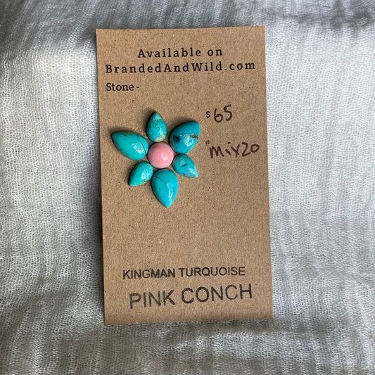 Kingman / Pink Conch Cabochon - Mix20