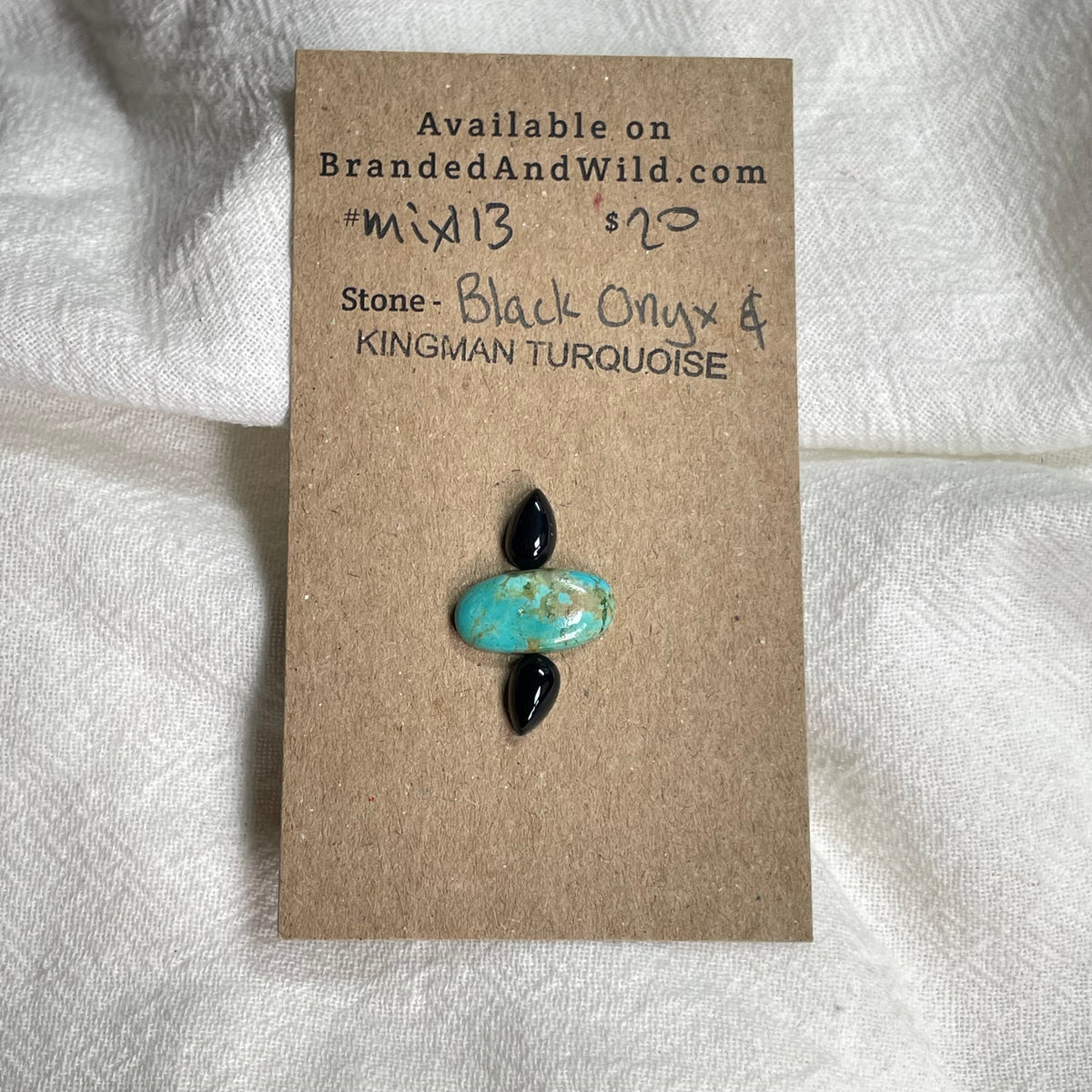 Kingman / Black Onyx Cabochon - MIX113 ED0E69A0-88B6-40D9-B667-090EEE0AA1B4 Brandedandwild.com