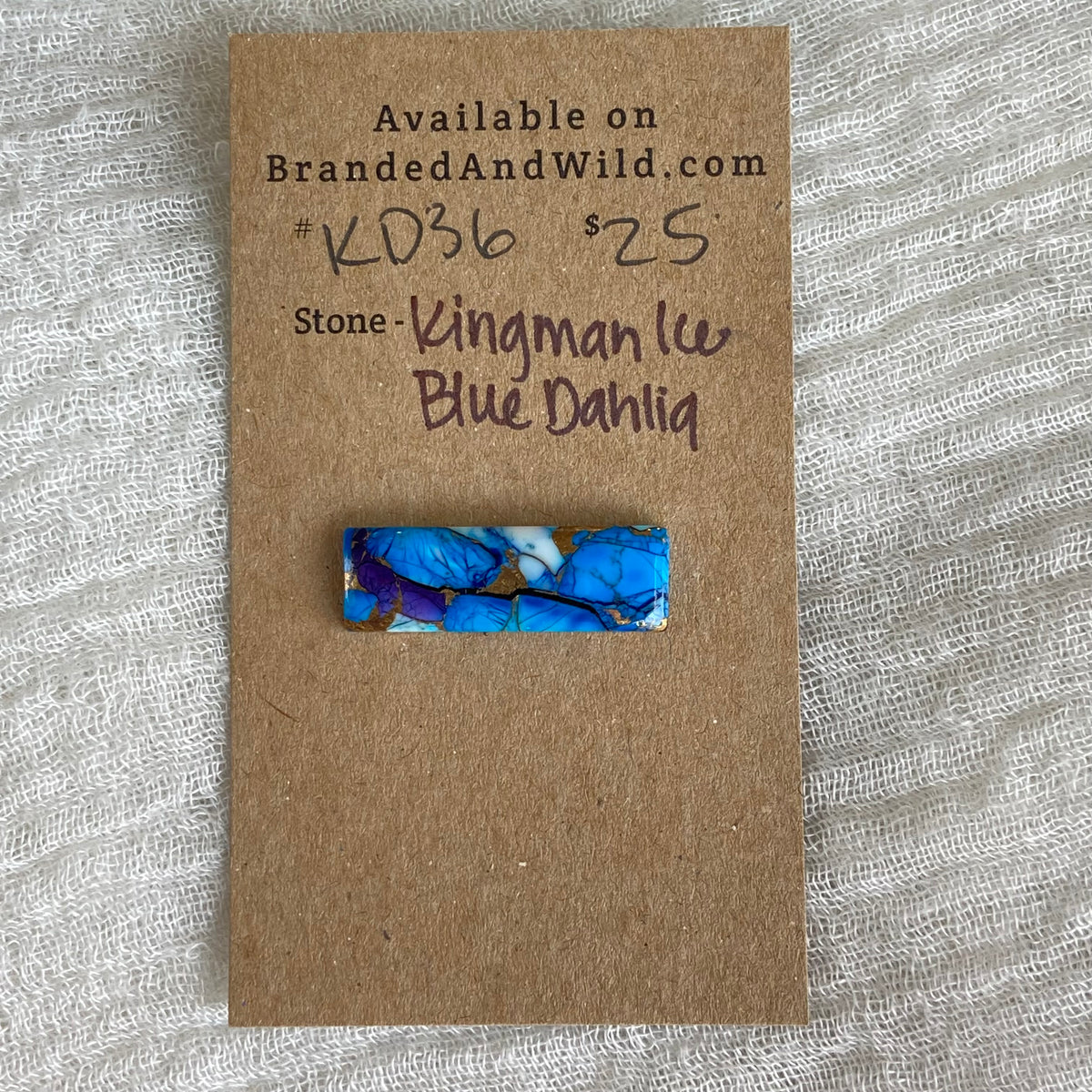 Kingman Ice Blue Dahlia Cabochon - KD36