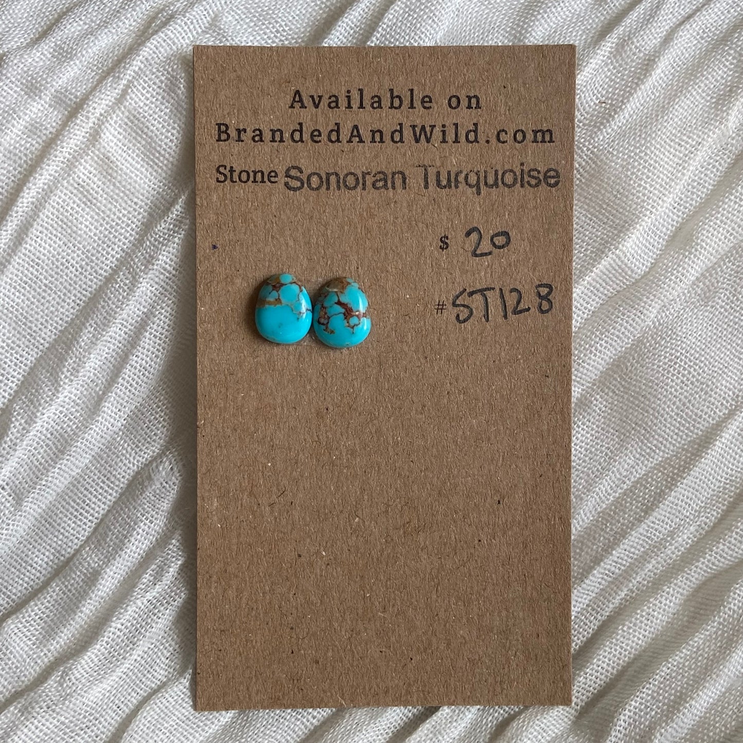 Sonoran Turquoise Cabochon - ST128 ED46A425-FD1A-496D-A314-A989B5B9DC50 Brandedandwild.com