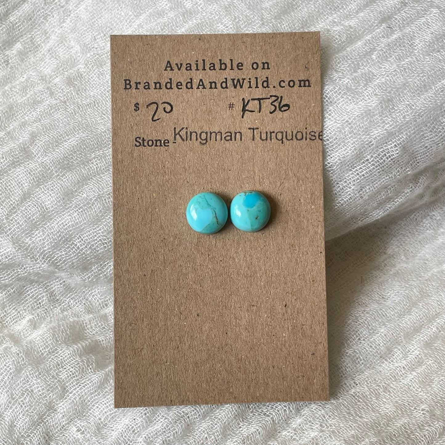 Kingman Turquoise Cabochon - KT36 ED764241-C5DE-4823-963F-D4EF87248B47 Brandedandwild.com