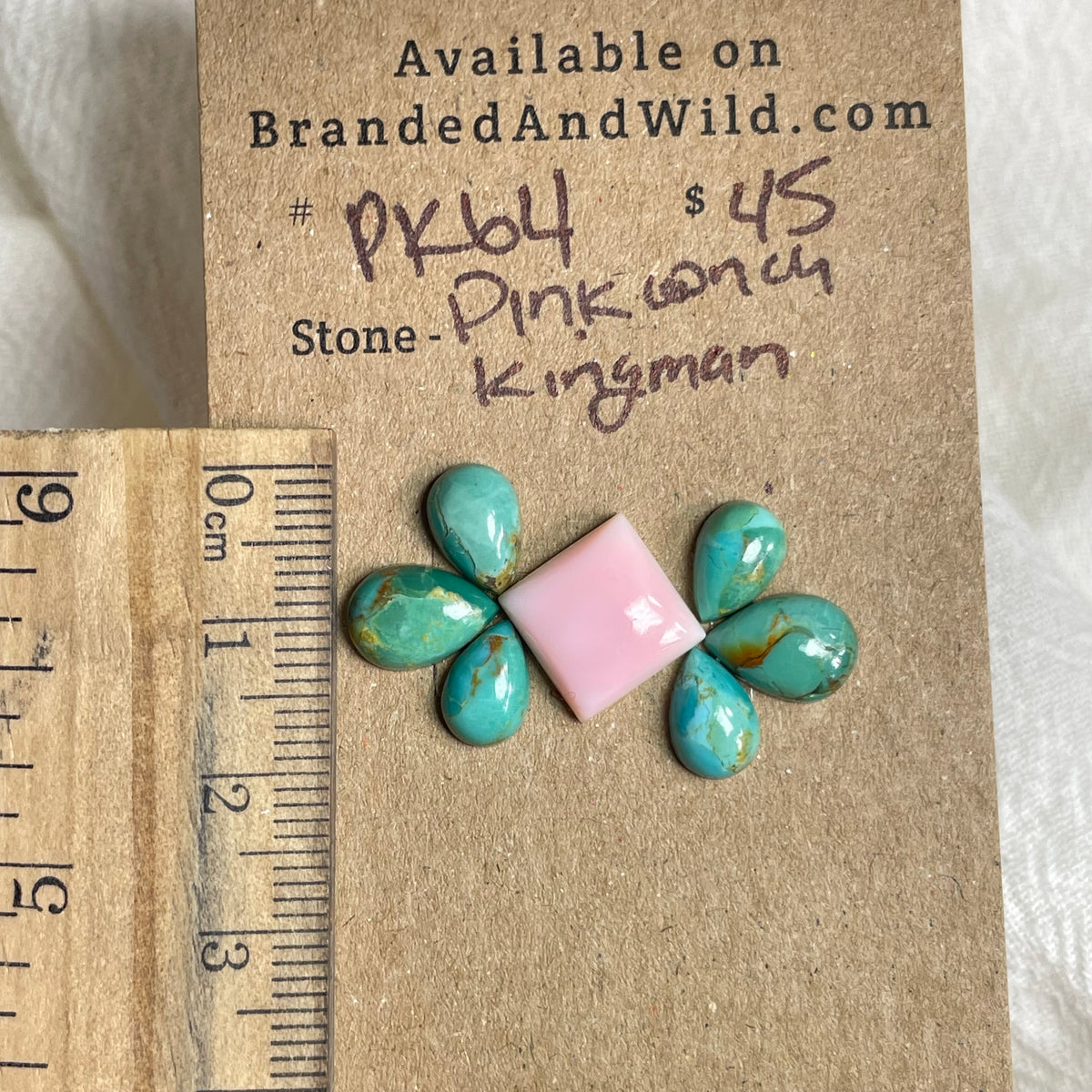 Pink Conch / Kingman Turquoise Cabochon - PK64