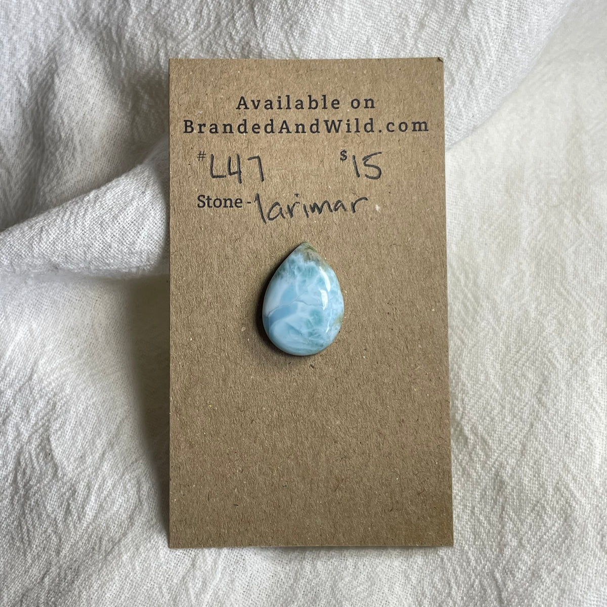 Larimar Cabochon - L47 EDC2FBAC-9B12-4279-AE58-ADA3BD9E9240 Brandedandwild.com