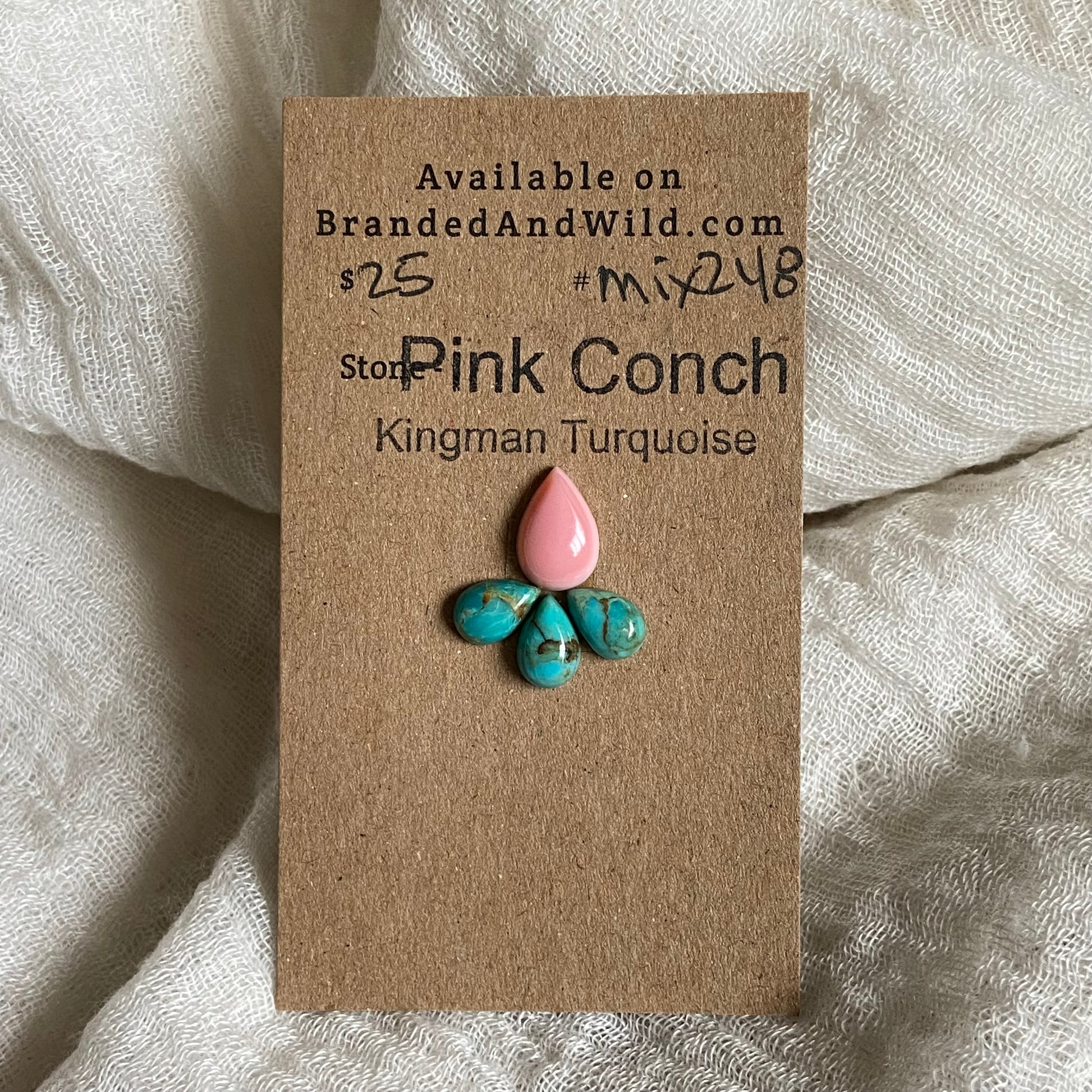 Kingman / Pink Conch Cabochon - Mix248 EDDA80DE-47AB-49D4-AB4F-FB3EBF4A257E Brandedandwild.com