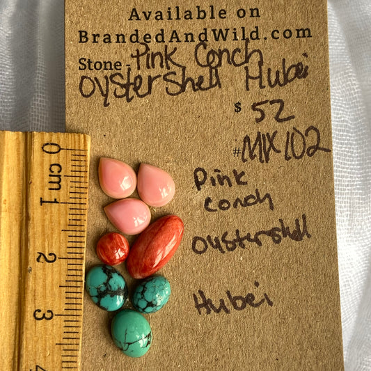 Pink Conch / Hubei / Oyster Shell Cabochon - MIX102