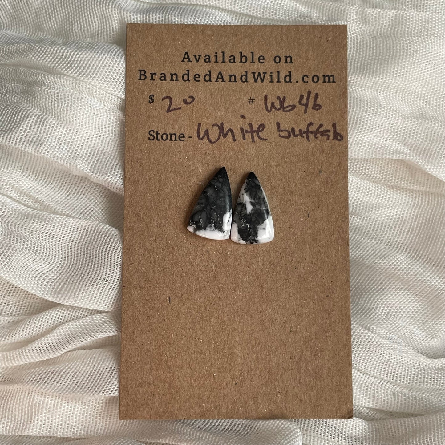 White Buffalo Cabochon - WB46 EDF5EB0A-CE8F-44CC-BC45-5D1A0C0095C6 Brandedandwild.com