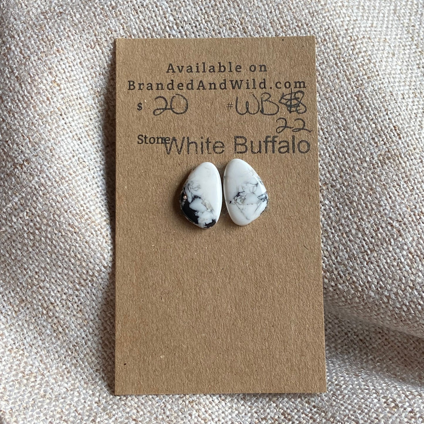 White Buffalo Cabochon - WB22 EE417E5D-D6B8-4D6C-8CEB-AFA11987CAF5 Brandedandwild.com