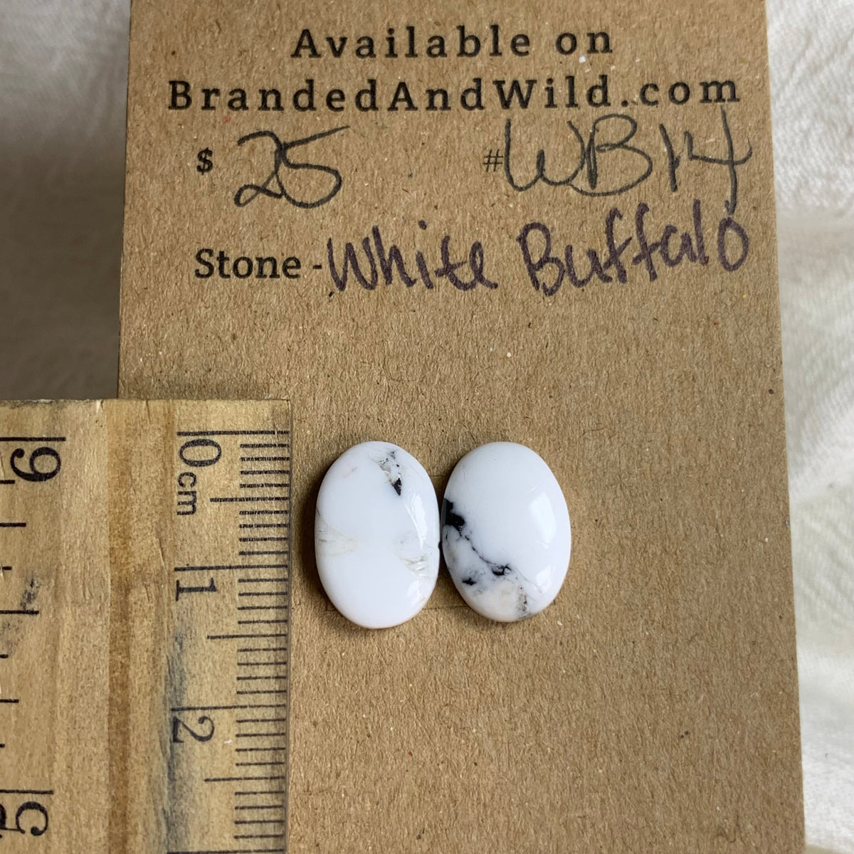 White Buffalo Cabochon - WB14 EE54FD2A-2E15-4894-8DF6-B20C0AFA6FA3 Brandedandwild.com