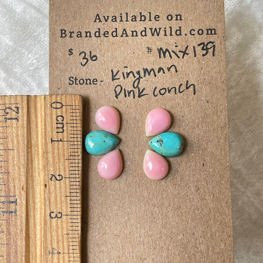 Kingman / Pink Conch Cabochon - Mix139 EECE4B70-BA3A-4057-98C2-87839C7B9B50 Brandedandwild.com