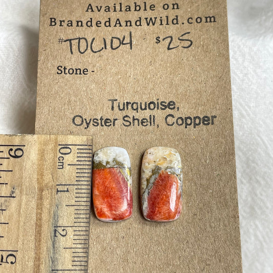 Turquoise, Oyster Shell, Copper Cabochon - TOC104 EEEB75C8-7BD2-457D-8415-150CD3FDE3F6 Brandedandwild.com
