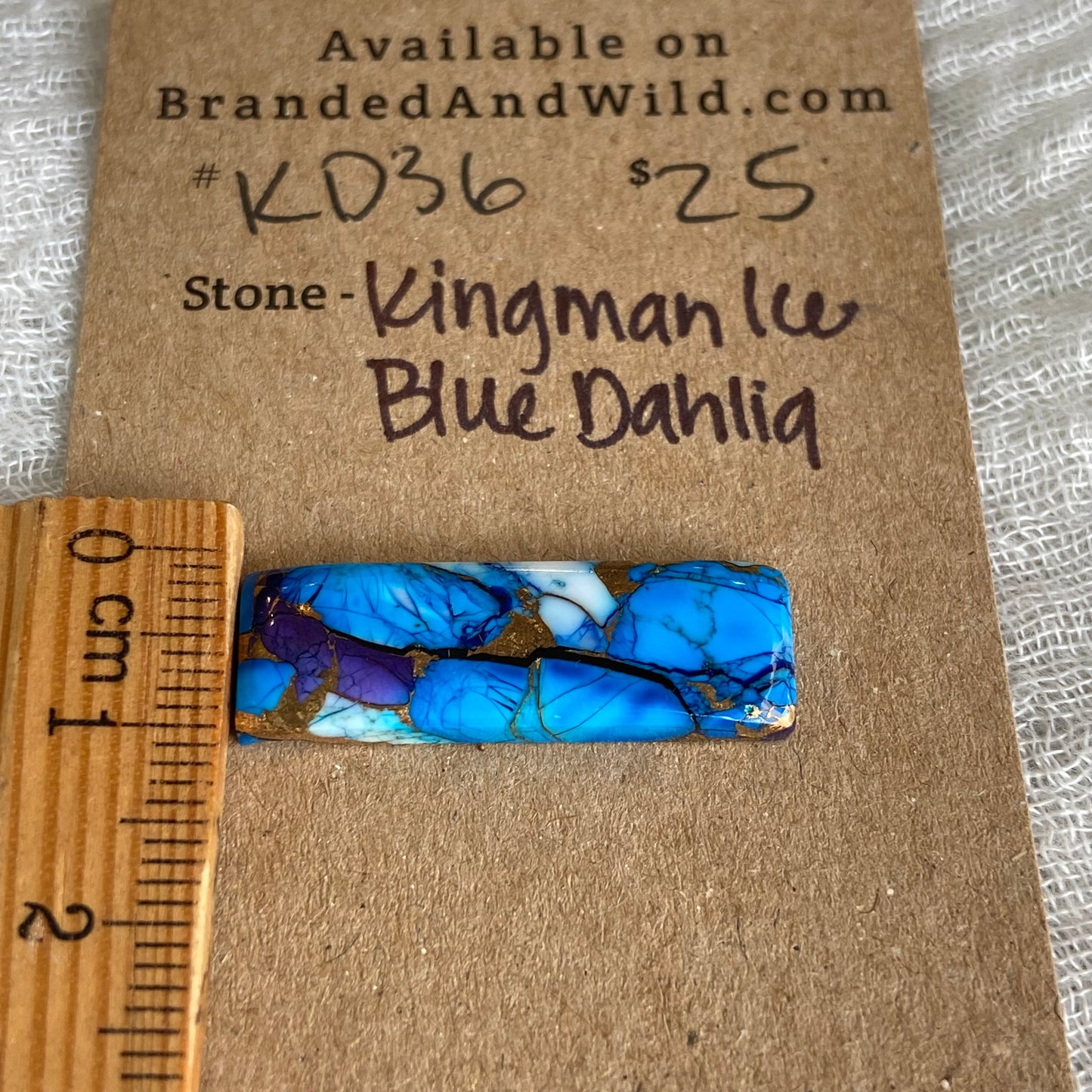 Kingman Ice Blue Dahlia Cabochon - KD36