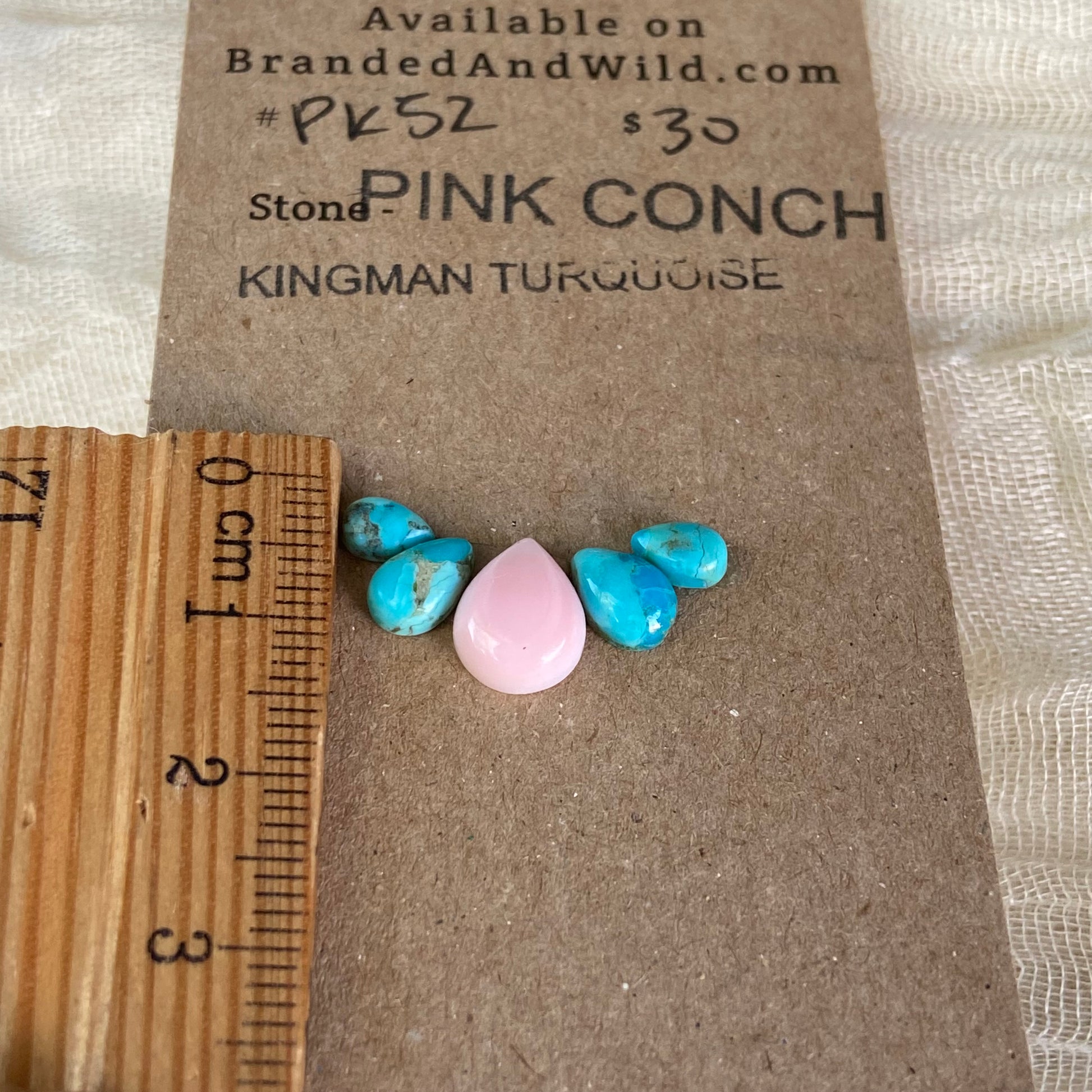 Pink Conch / Kingman Cabochon - PK52 EF0CF2AC-E85C-432C-B304-D8583A823EB3 Brandedandwild.com