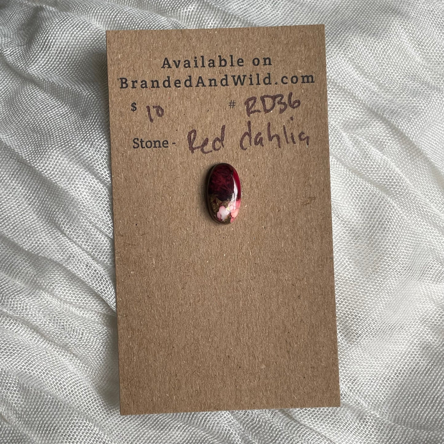 Red Dahlia Cabochon - RD36 EF2CAAB3-4DA6-40E4-ADD0-6FF8F729C741 Brandedandwild.com