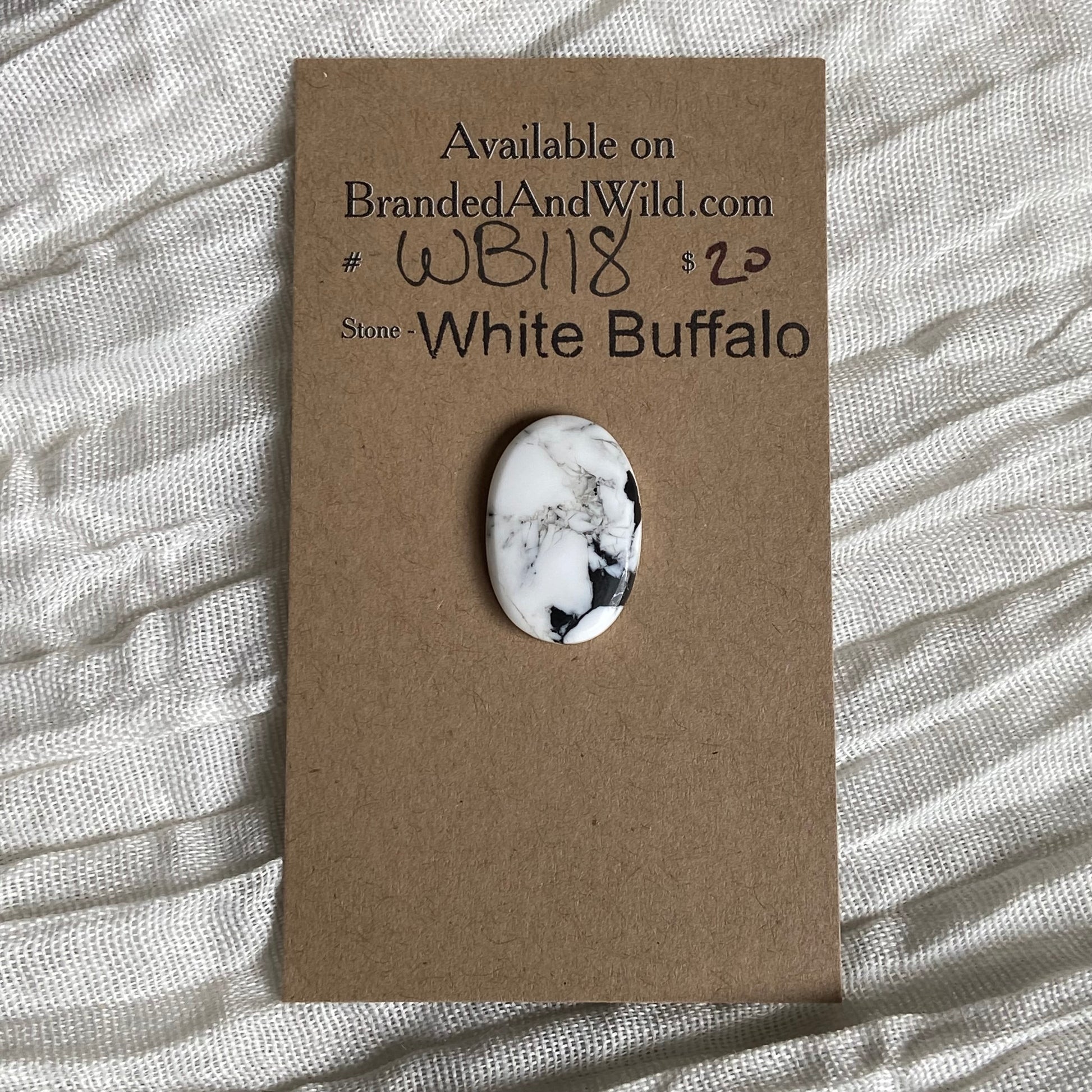 White Buffalo Cabochon - WB118 EF5EAAE3-1E0A-4A5C-A630-E2268A3DF136 Brandedandwild.com