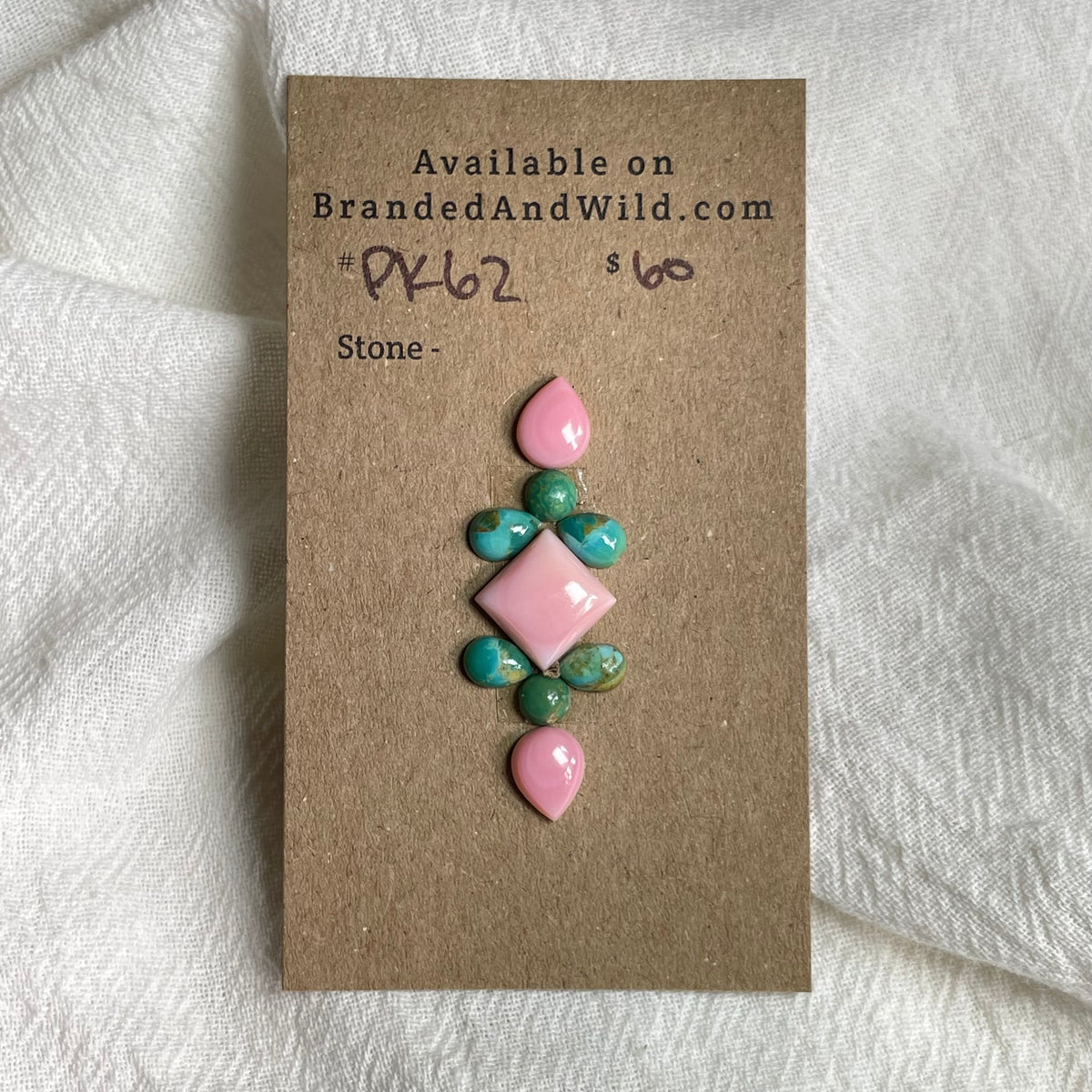 Pink Conch / Kingman Turquoise Cabochon - PK62
