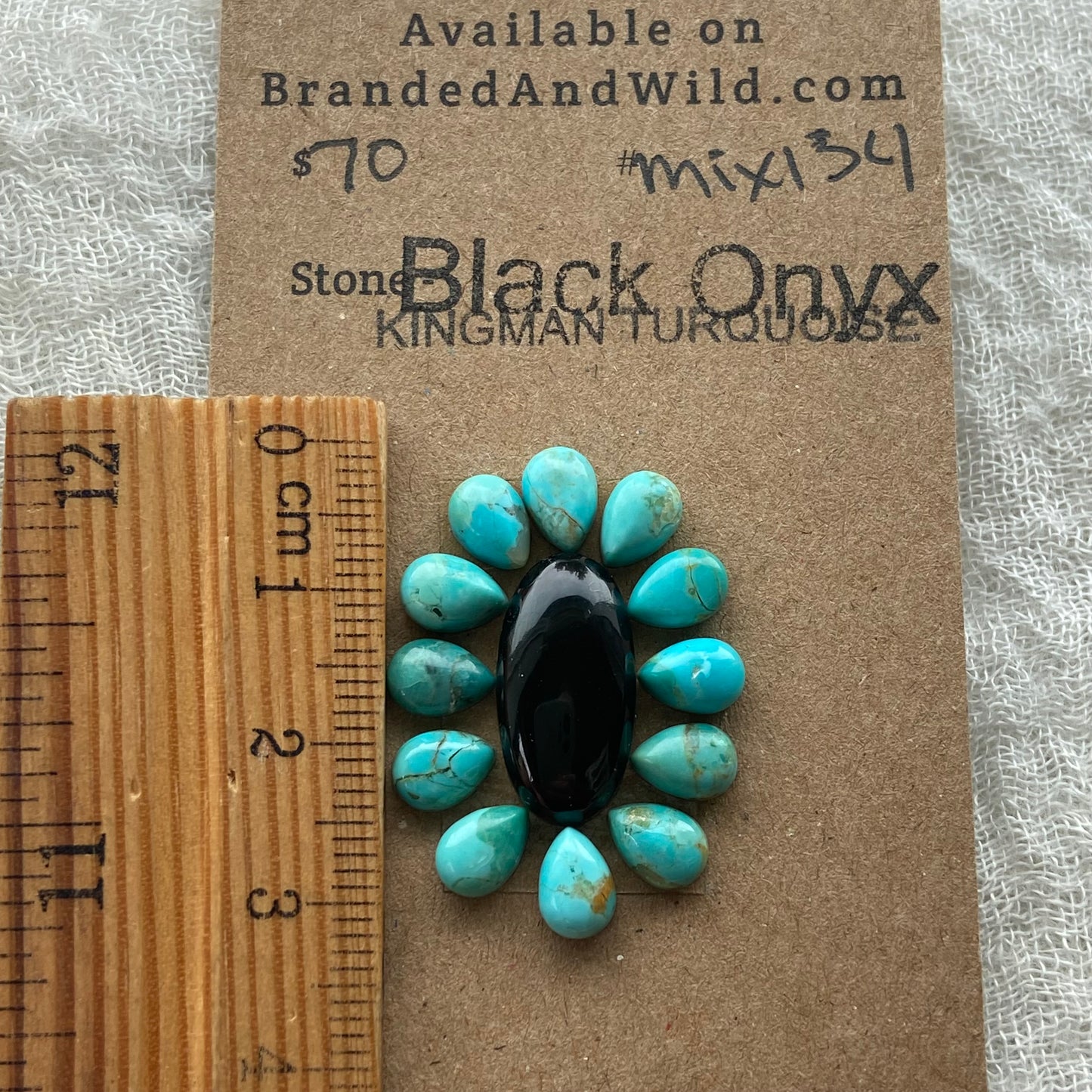 Kingman / Black Onyx Cabochon - Mix134