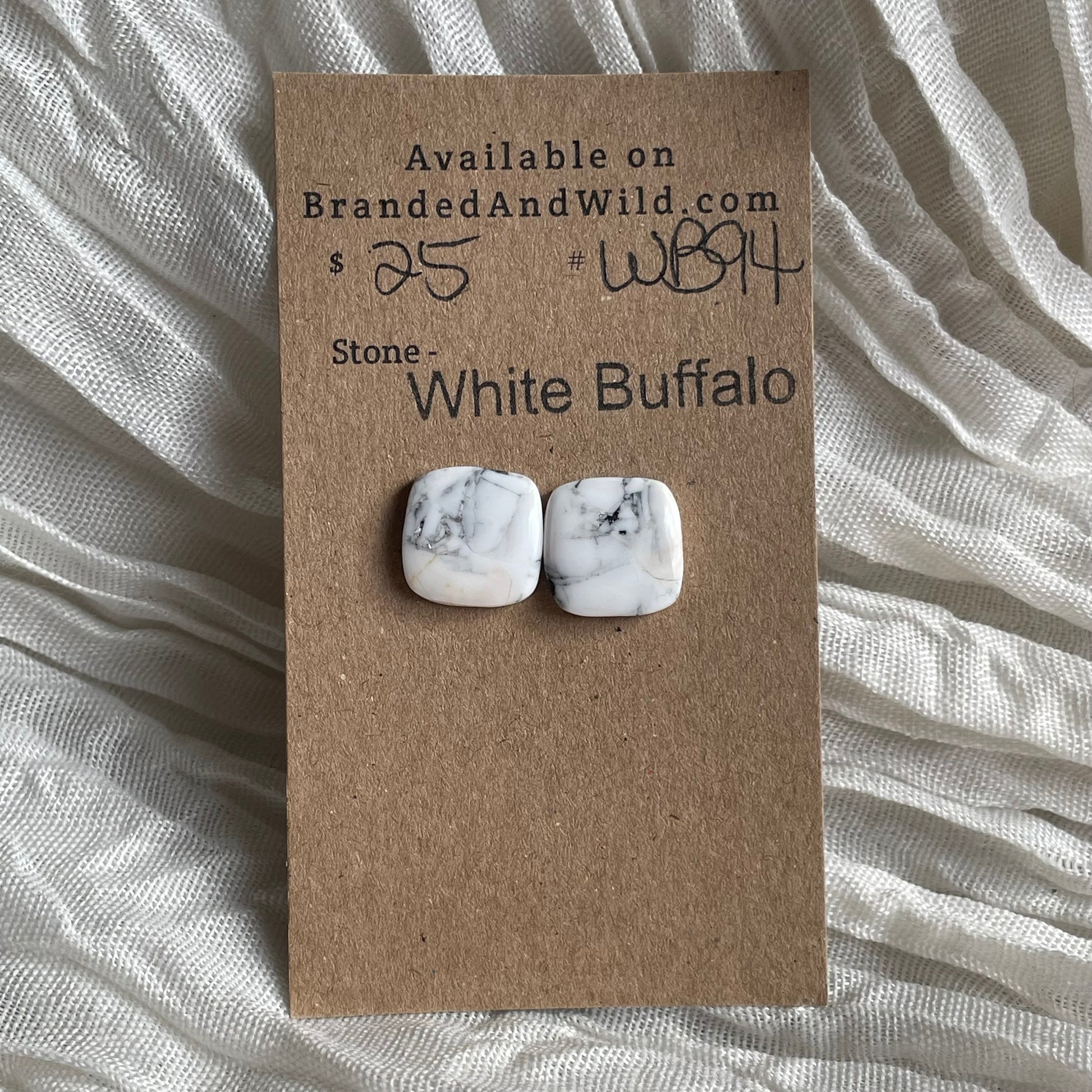 White Buffalo Cabochon - WB94 EFD123D9-8839-40C5-8D57-A24E847AAE59 Brandedandwild.com
