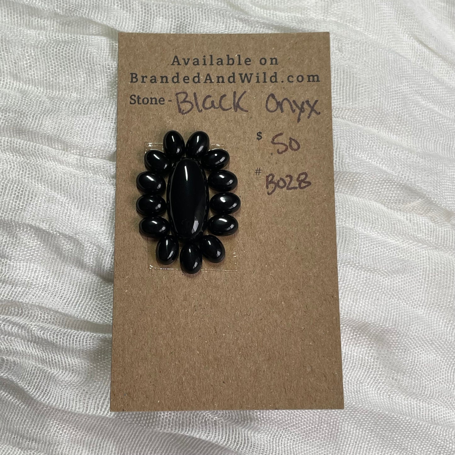 Black Onyx - Cabochon - B028 F0040562-6D90-4A16-84F8-EE5241075B69 Brandedandwild.com