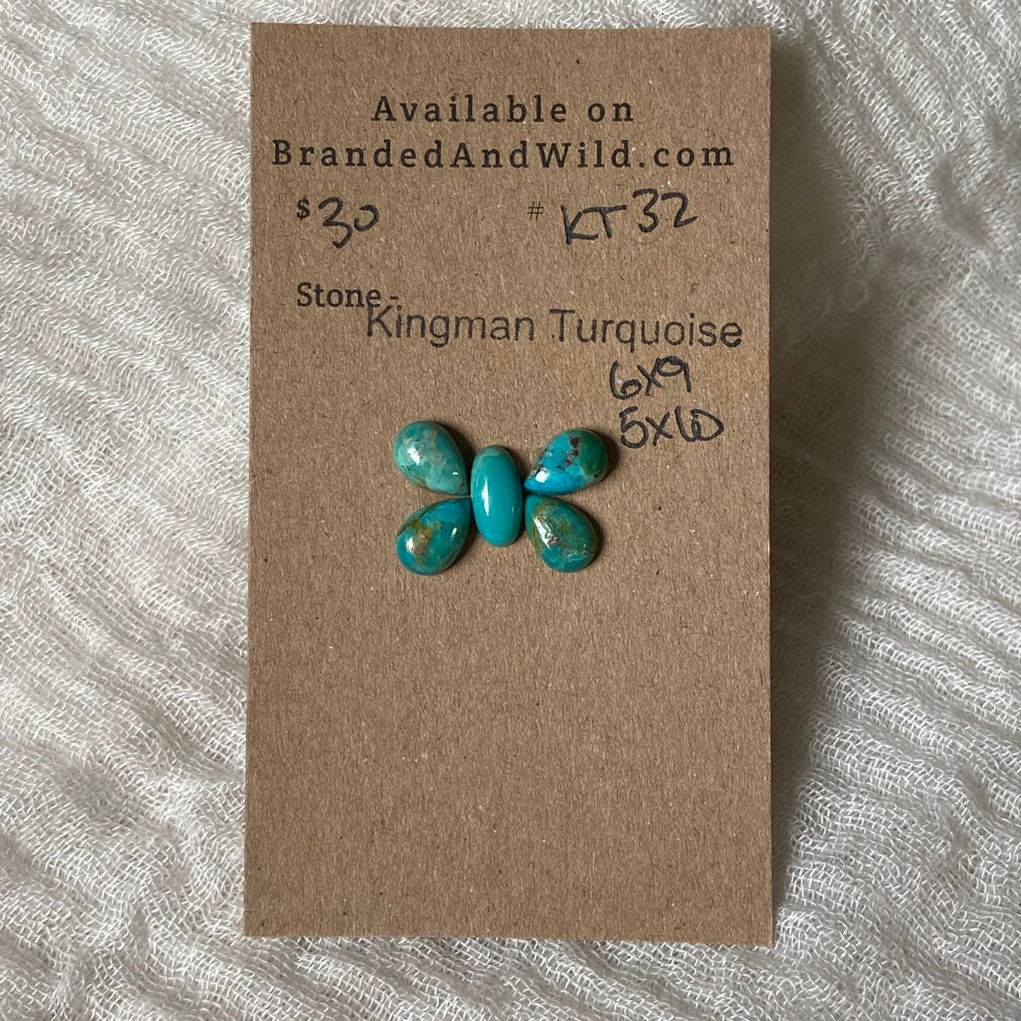 Kingman Turquoise Cabochon - KT32 F00A232E-BD7F-4FB9-9C0C-92FC64ED4194 Brandedandwild.com