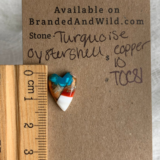 Turquoise, Oystershell, Copper Cabochon - TOC81