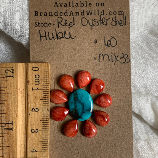 Hubei / Oyster Shell Cabochon - Mix33