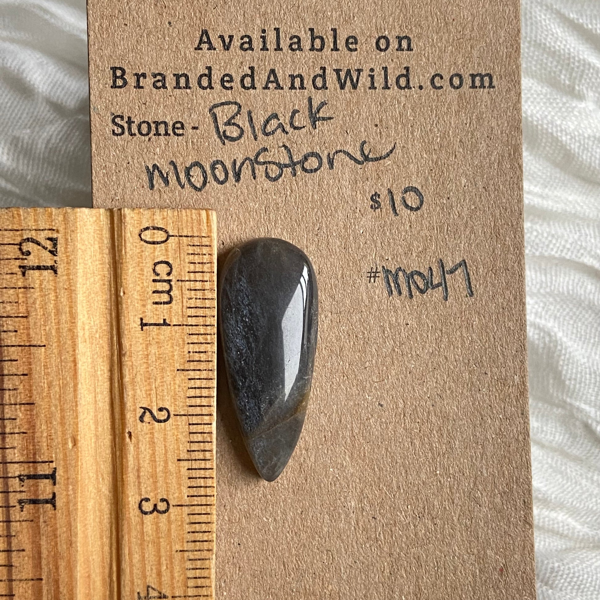 Black Moonstone Cabochon - M047 F068A00E-E005-43C8-A68C-4D58A2FFD211 Brandedandwild.com