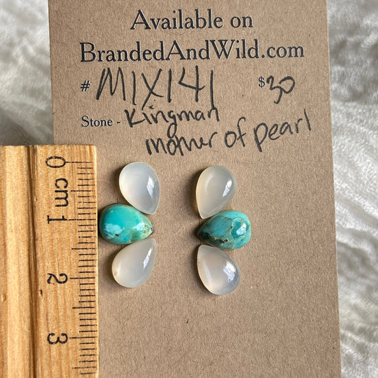 Mother of Pearl / Kingman Cabochon - Mix141 F07BC08D-7AC5-442F-8771-E0C3817C47CA Brandedandwild.com