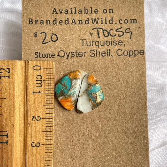 Turquoise, Oyster Shell, Copper Cabochon - TOC59 F07DB0D1-68A9-427F-8F03-719E16DD522A Brandedandwild.com