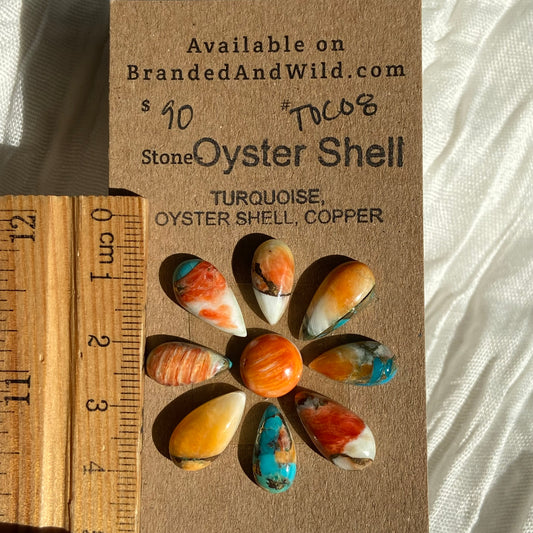 Turquoise, Oystershell, Copper Cabochon - TOC08 F0AA4FC5-94CF-4C88-8CB3-4C2CE84DB827 Brandedandwild.com