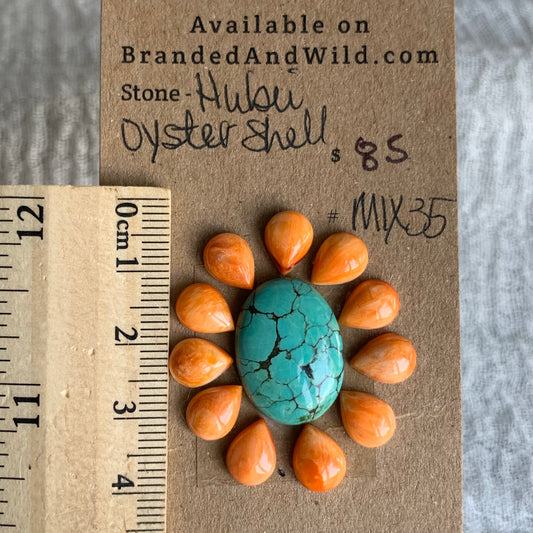 Hubei / Oyster Shell Cabochon - Mix35