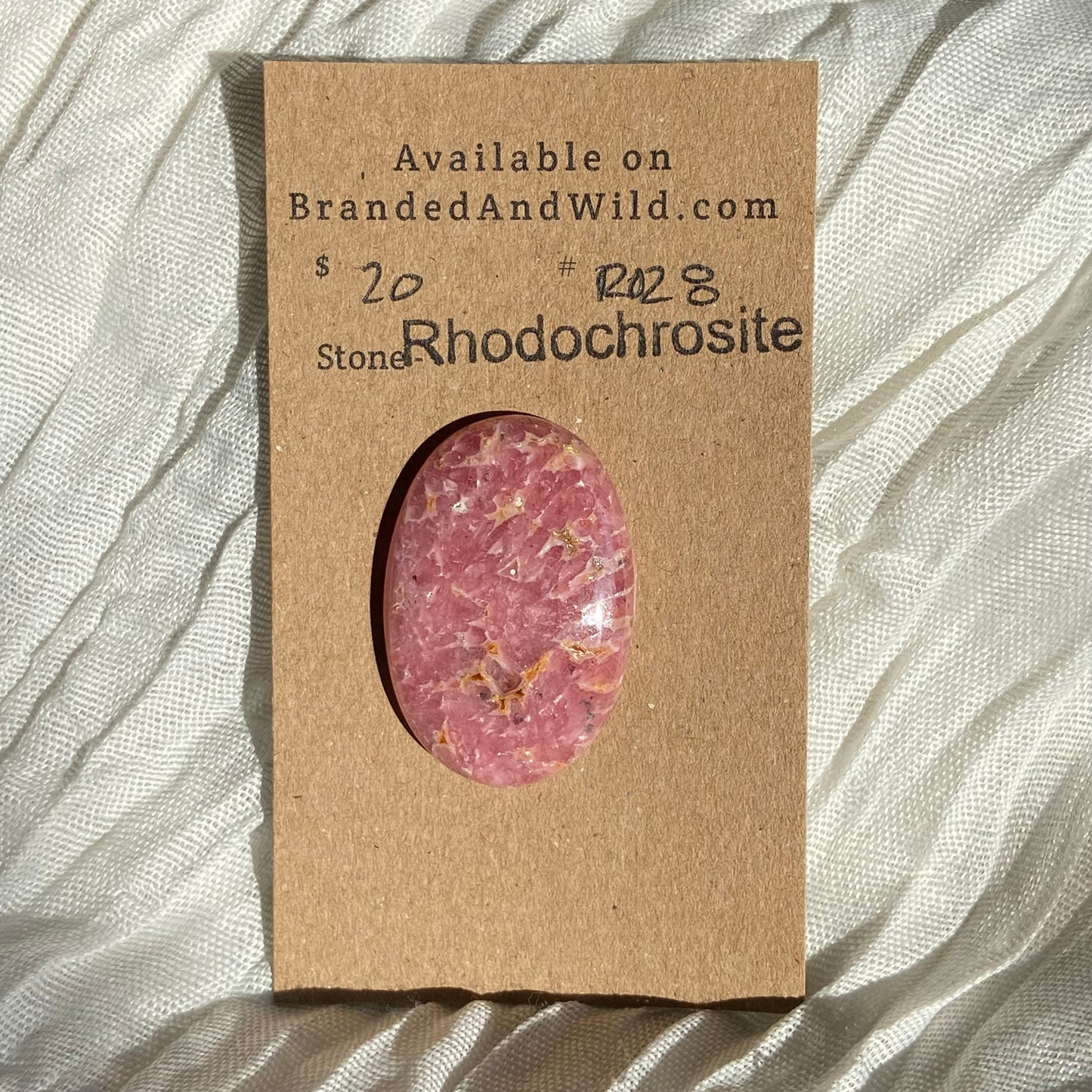 Rhodochrosite Cabochon - R28 F0C3B65F-1086-49DC-A548-D7BCF22CBA8C Brandedandwild.com